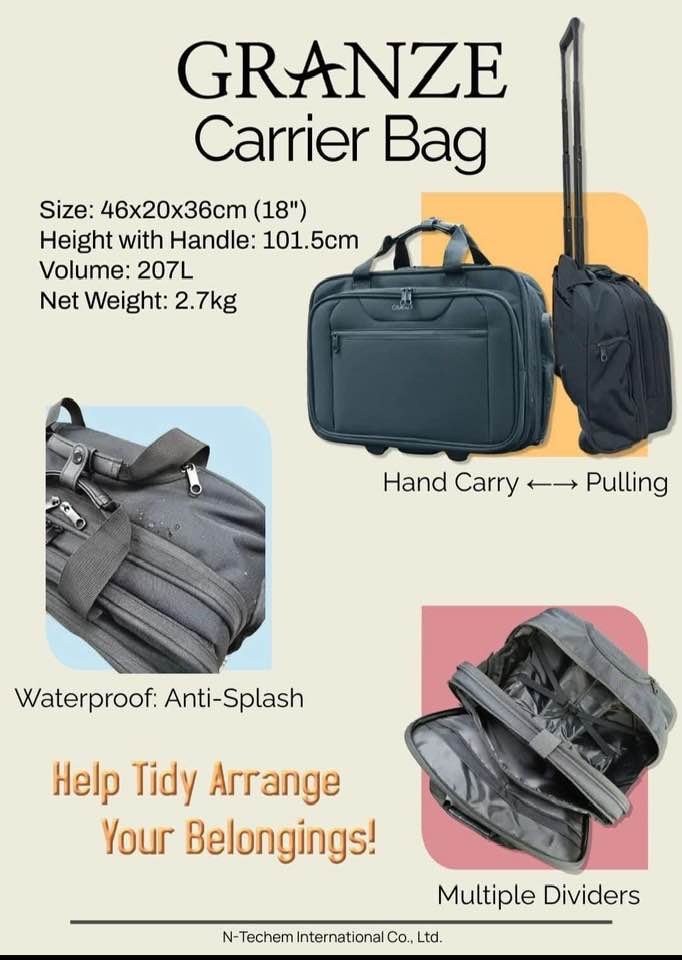 Professional rolling business briefcase showing the dual bar pull handle sold by Zoni Stores