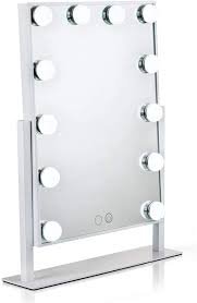 Hollywood style vanity mirror with LED light bulbs designed for modern makeup tables, sold by Zoni Stores