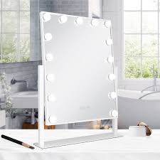 Elegant tabletop vanity mirror featuring 12 LED bulbs for perfect makeup application from Zoni Stores Pakistan