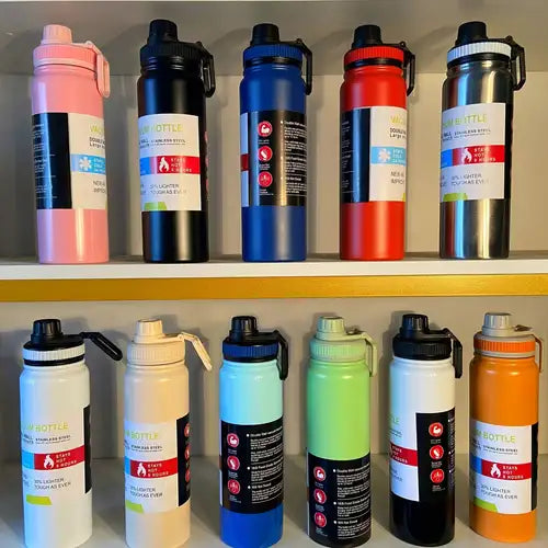 Matte white 40oz vacuum bottle showcasing a clean finish and leak-proof black lid