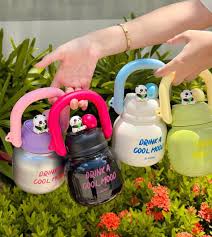 Aesthetic mini water bottles with carry handle Zoni Stores Pakistan