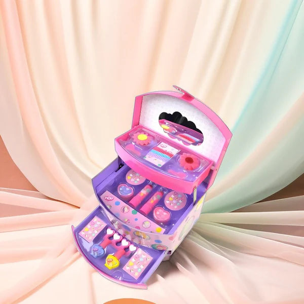 Baccho ka makeup box toy set with pink glitter vanity case and play nail polish accessories from Zoni Stores.