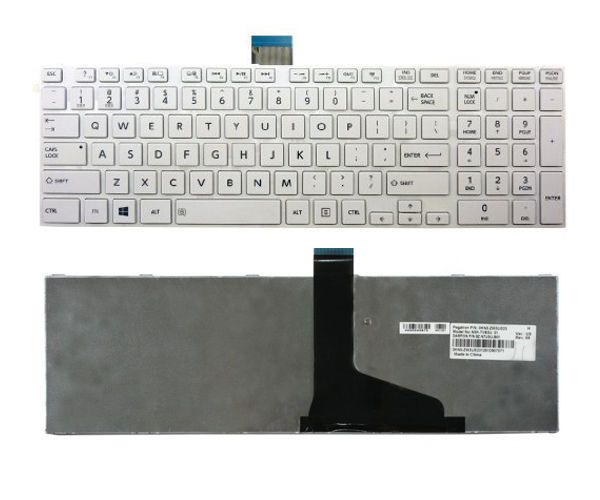 LAPTOP KEYBOARDS, TOSHIBA KEYBOARDS Laptop Keyboard for Toshiba Satellite C850 C855 C855D MP-11B93US-9305 English US White