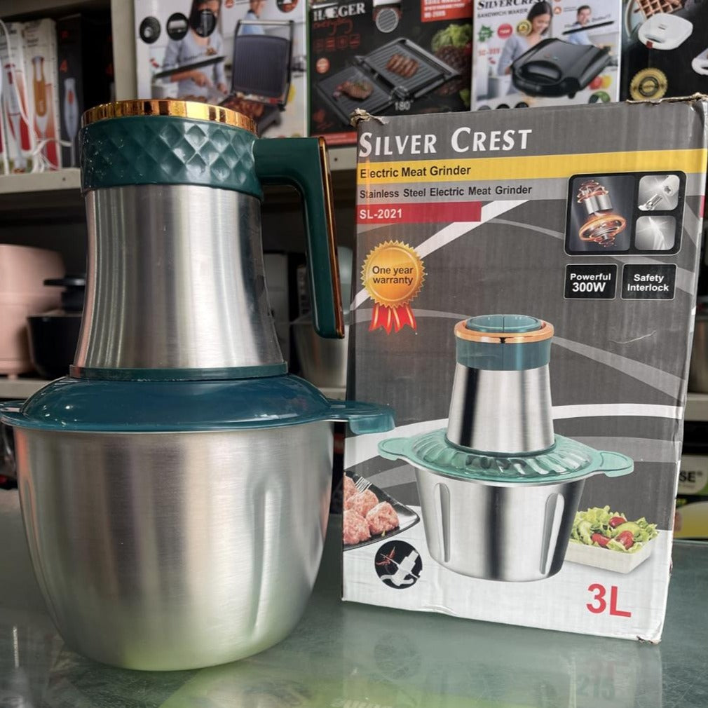 Silver Crest 3-Liter Meat and Vegetable Chopper - High-Speed Electric Gold