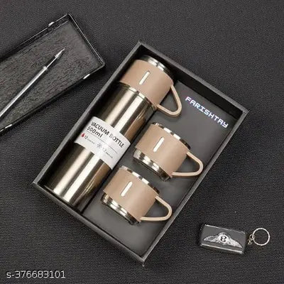 Gift Set Insulated Flask with Cup (Multicolor) - Double Wall Vacuum Bottle