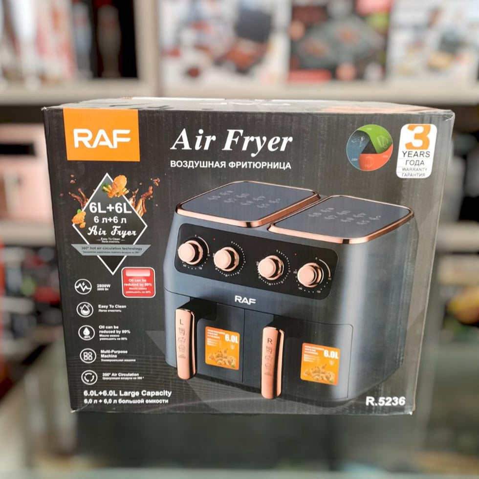 Limited Stock RAF 6+6 Liter Air Fryer R.5236: Versatile and Efficient Cooking