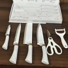 Knife set with white Handles