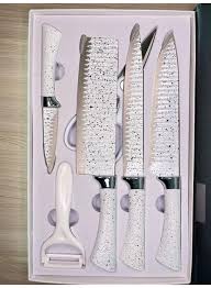Knife set with white Handles