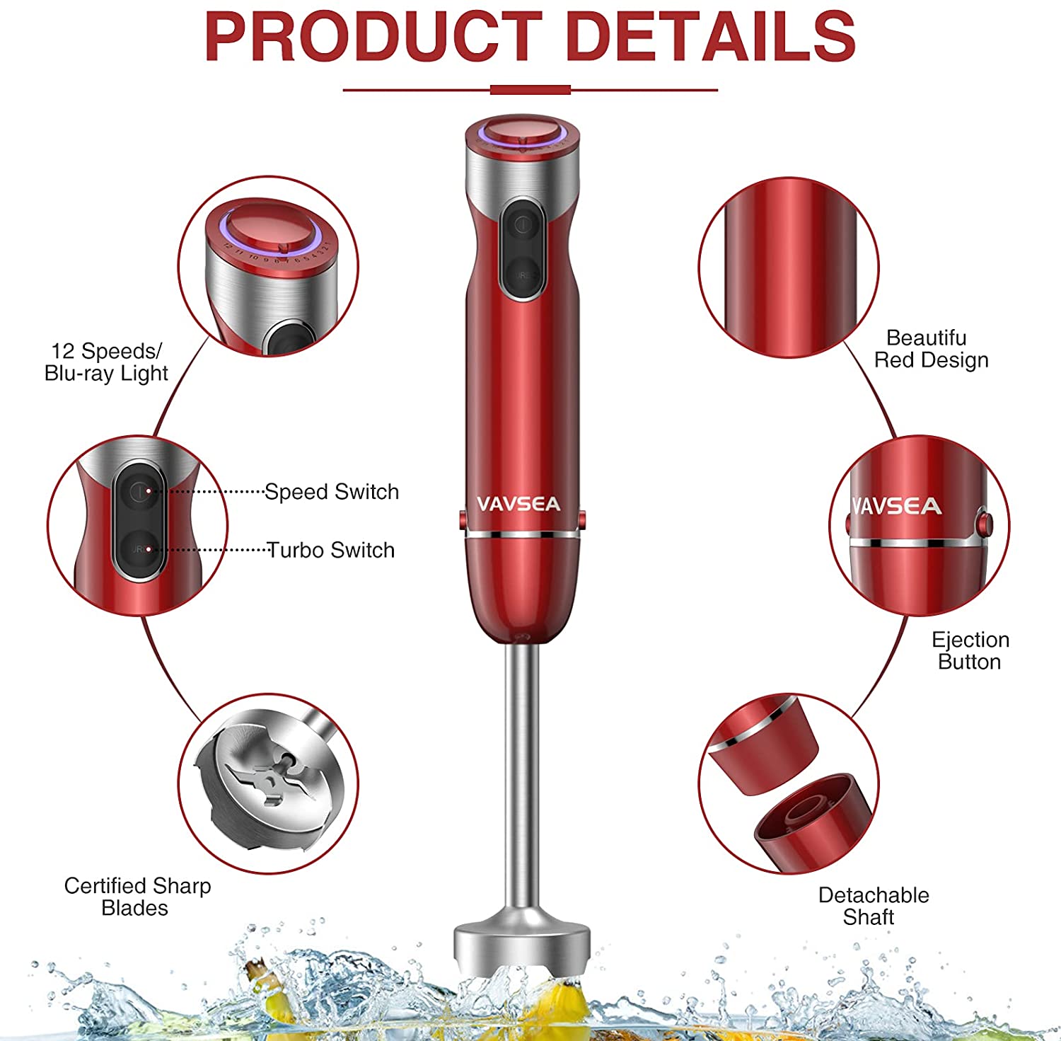 VAVSEA 1000W 5-in-1 Immersion Hand Blender