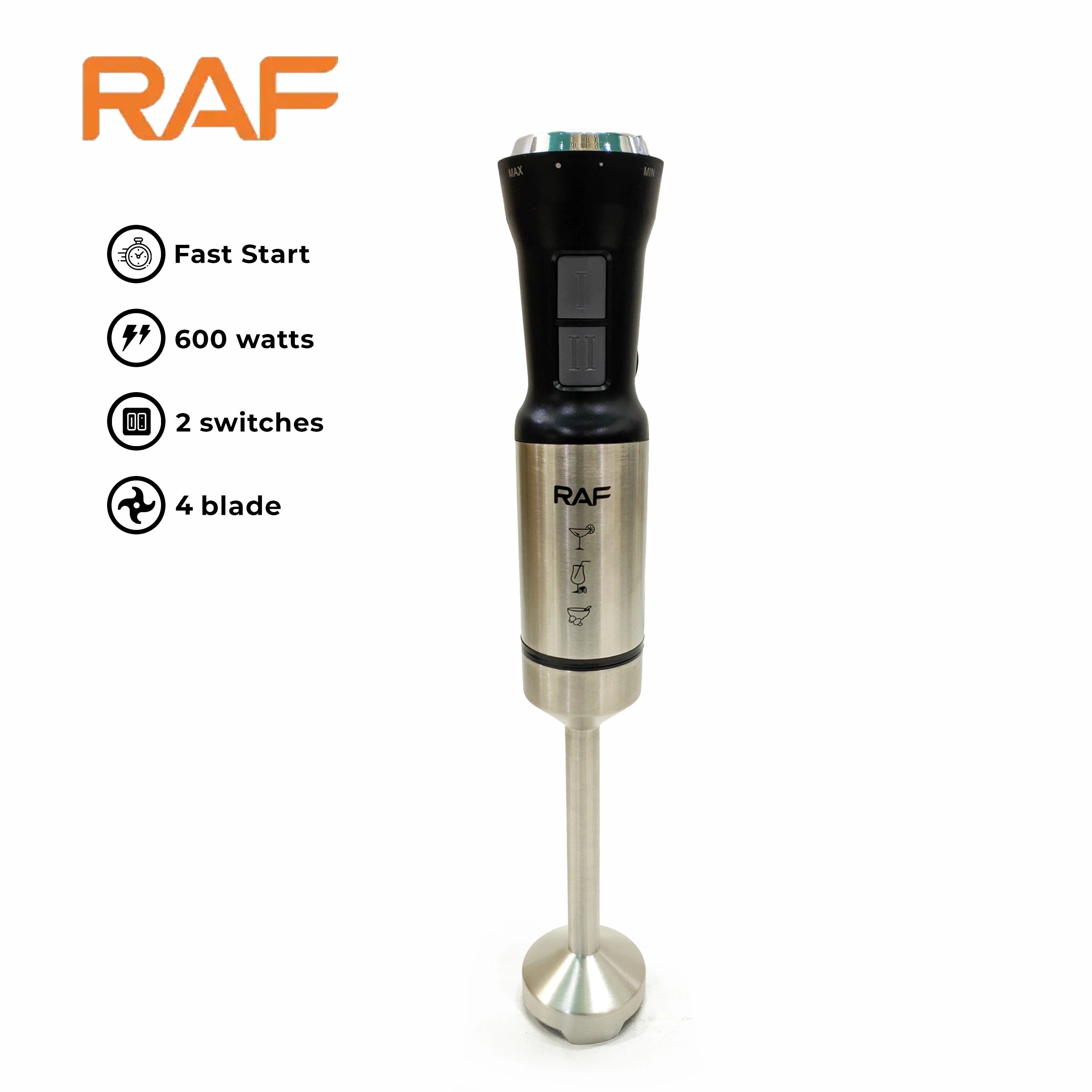 RAF Hand Blender & Stick Blender R.294 with 21 Speed Setting