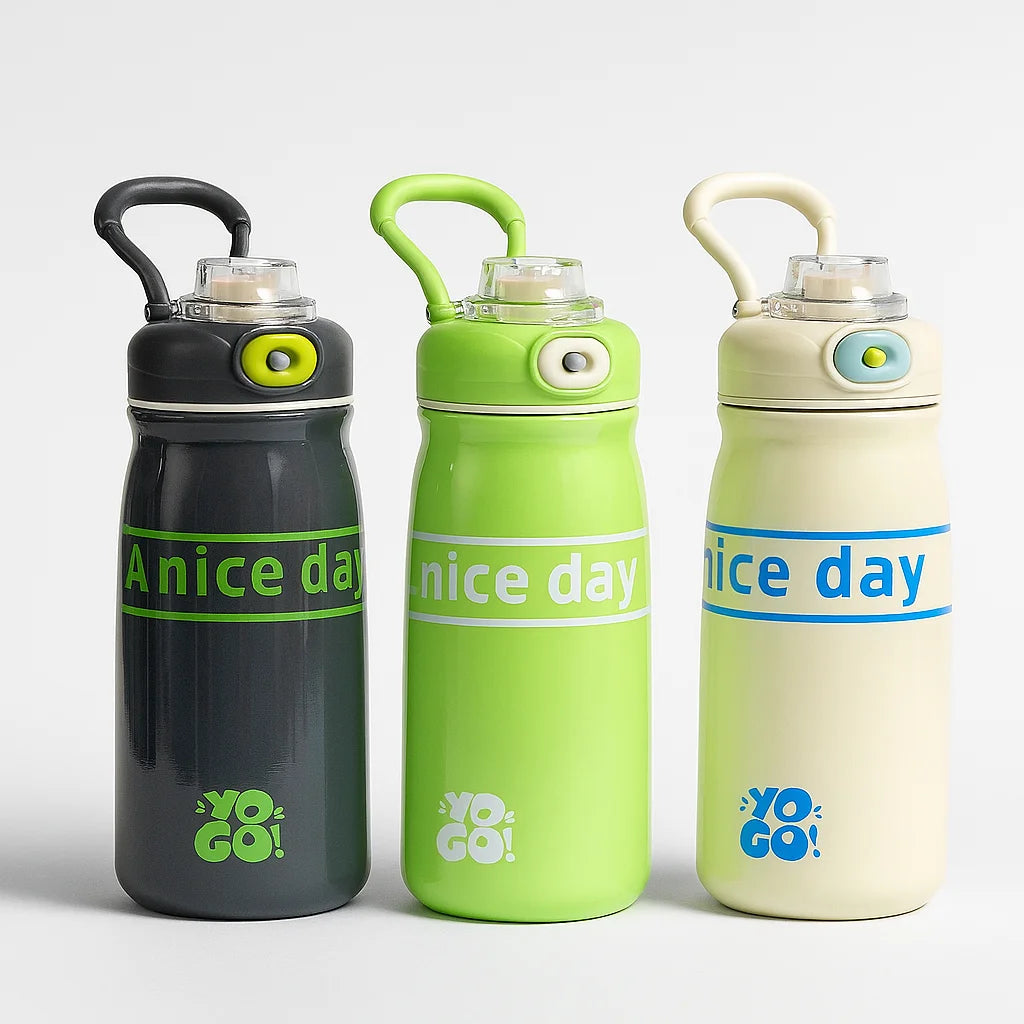 Leak-proof school water bottle for safe drinking water storage
