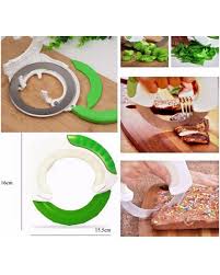Handheld rolling slicer tool with an ergonomic grip for fast kitchen prep sold online by Zoni Stores.