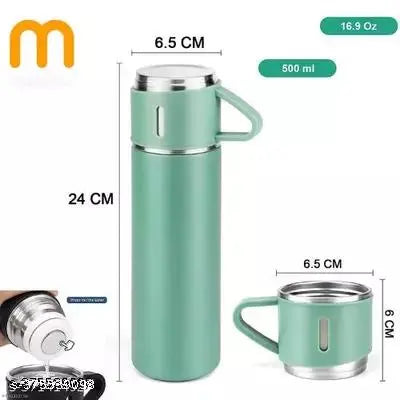 Gift Set Insulated Flask with Cup (Multicolor) - Double Wall Vacuum Bottle