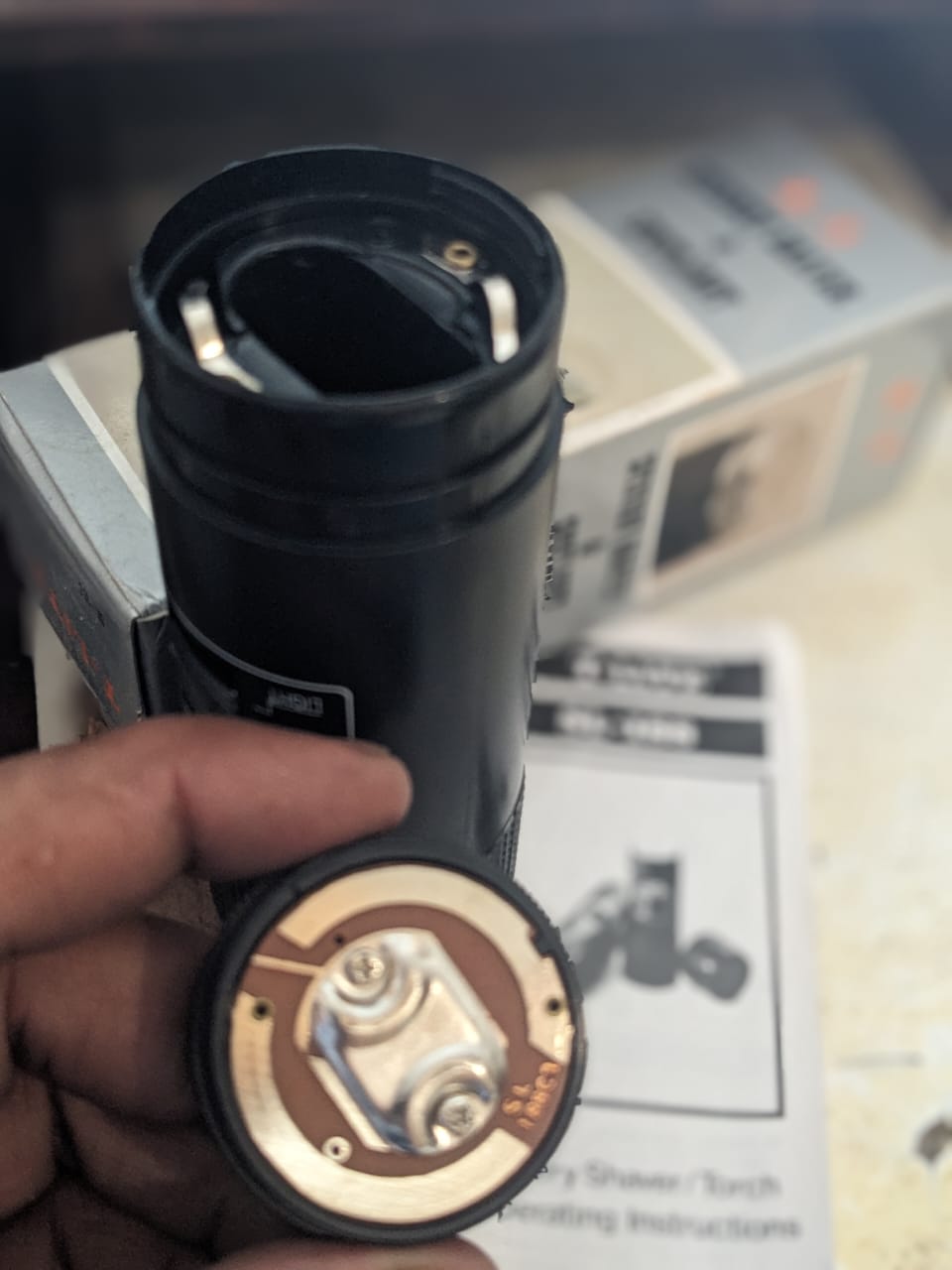 Zoni Stores rechargeable torch and shaver battery compartment Pakistan