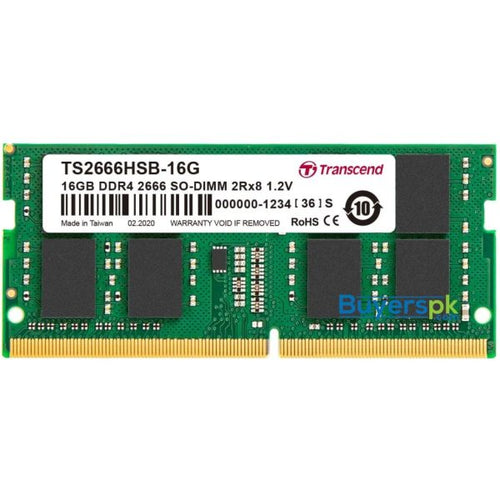 DDR4 RAMS, Laptop RAMs Transcend 16GB DDR4 3200Mhz SO-DIMM Memory Module for Laptop (JM2666HSB-16G)