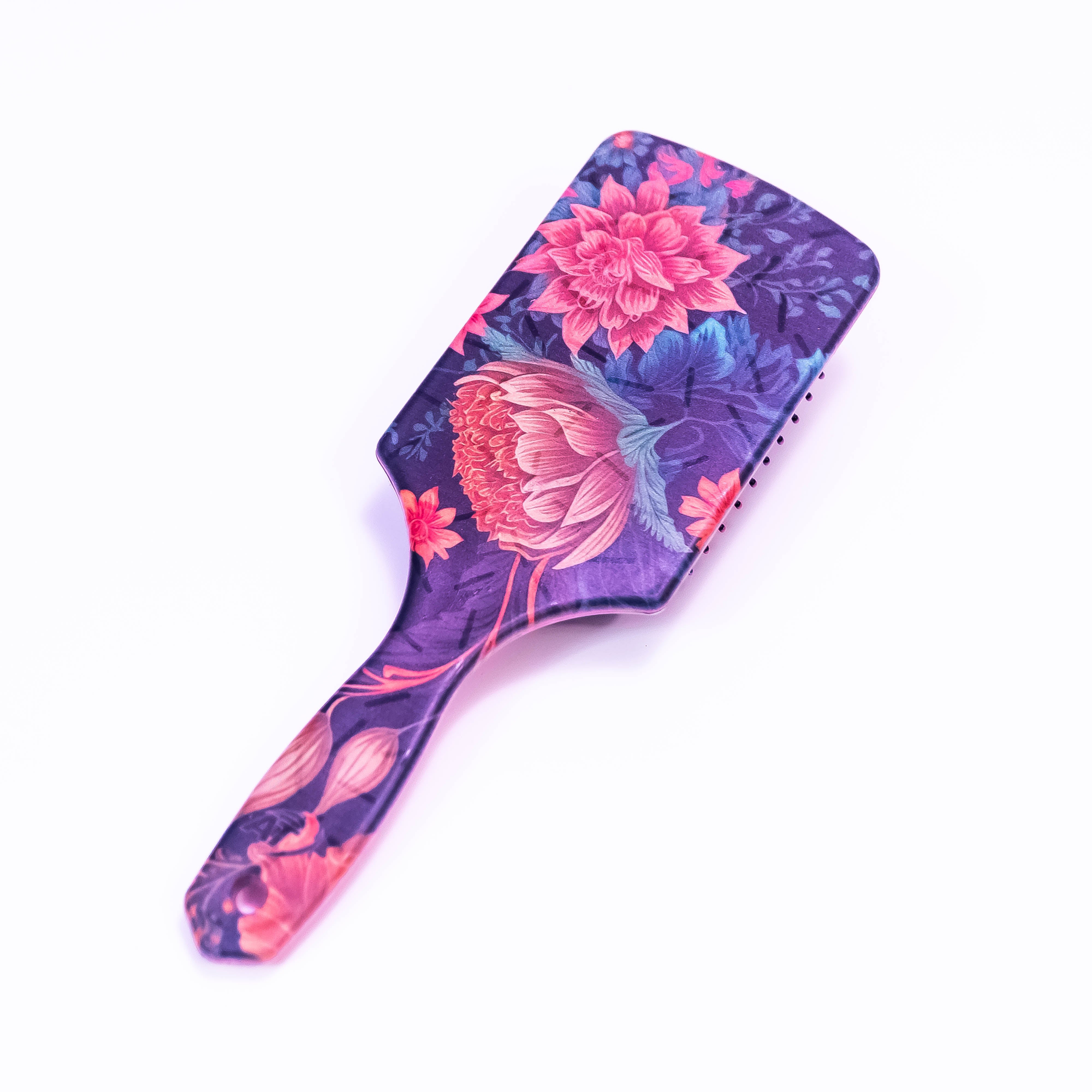 Golden Dazzle Flower Printed Hair Brush