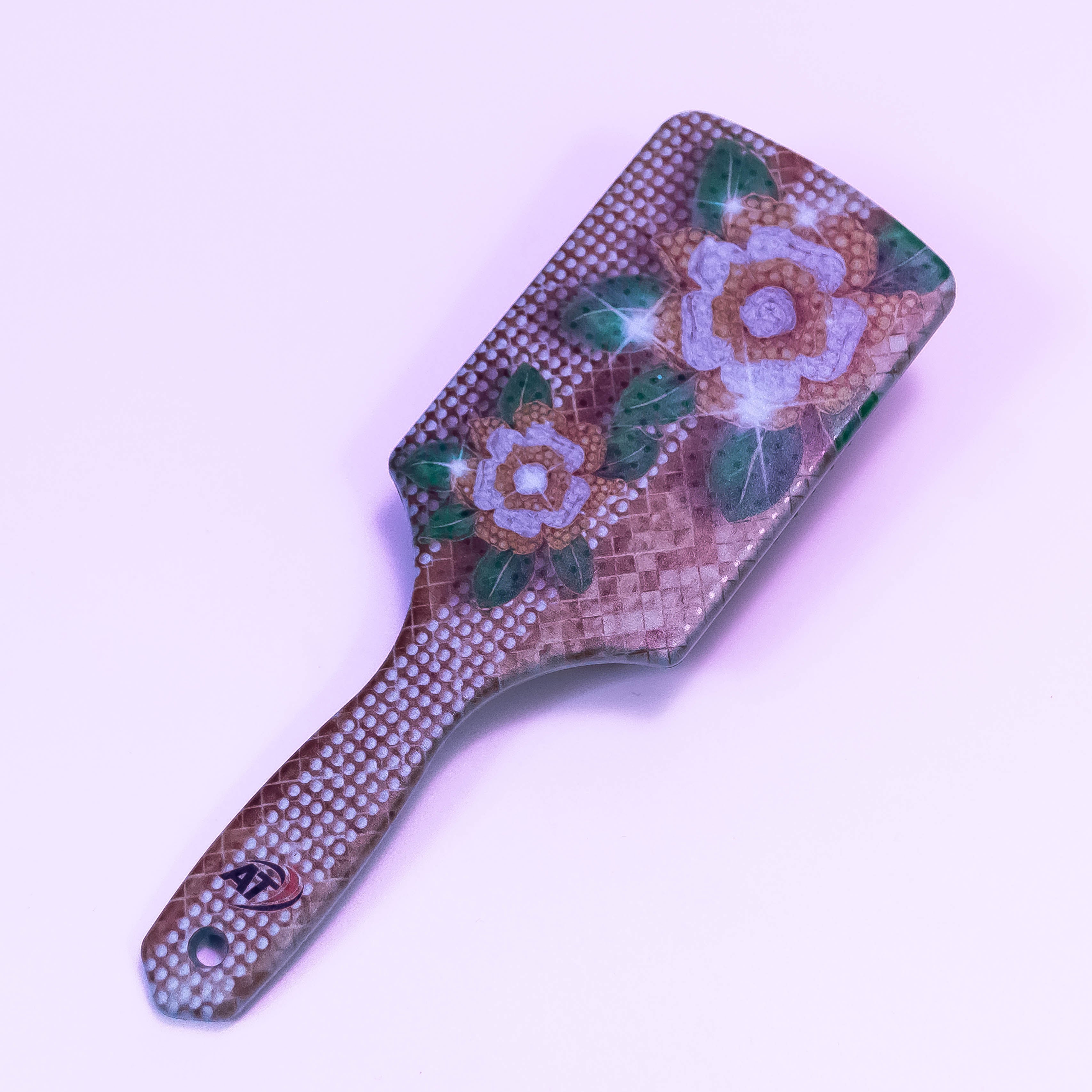 Diamond Flower Printed Hair Brush