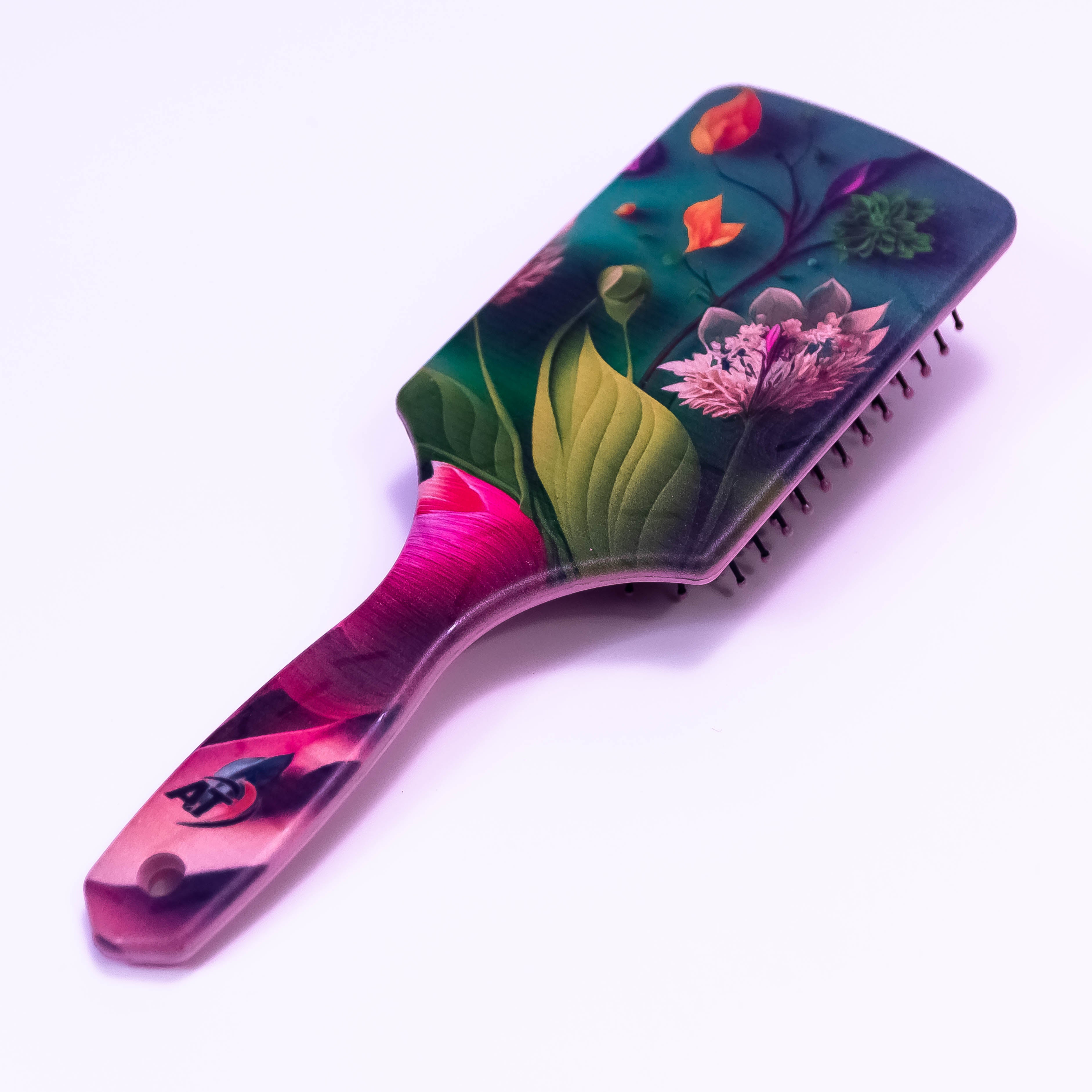 Green Leaf Printed Hair Brush